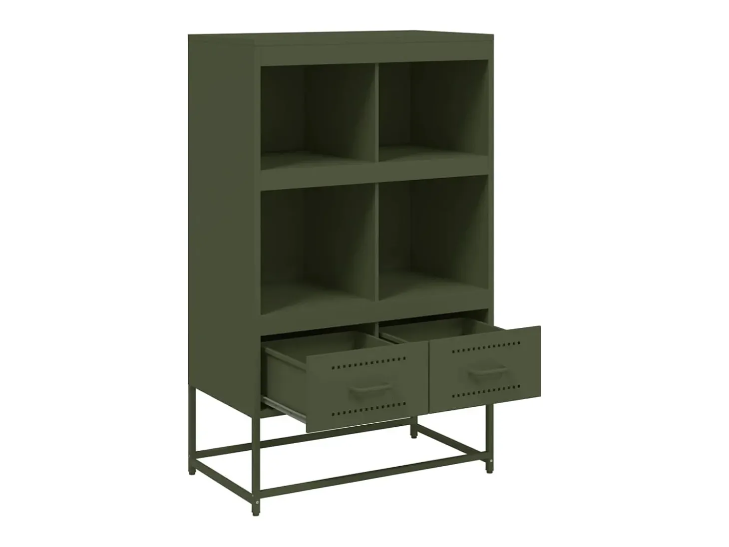 Aparador buffet cómoda armario mueble organizador cocina salón salón alto oliva 68 x 39 x 111,5 cm acero verde 02_0035646