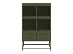 Aparador buffet cómoda armario mueble organizador cocina salón salón alto oliva 68 x 39 x 111,5 cm acero verde 02_0035646