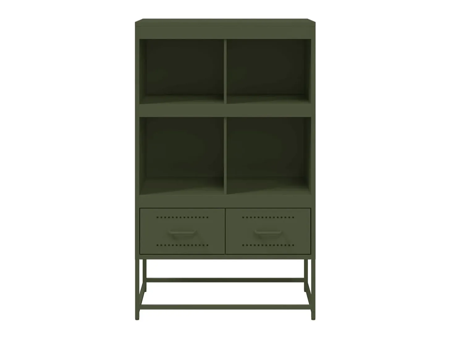 Aparador buffet cómoda armario mueble organizador cocina salón salón alto oliva 68 x 39 x 111,5 cm acero verde 02_0035646