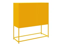 Aparador buffet cómoda armario mueble organizador cocina salón salón alto amarillo mostaza 100,5 x 39 x 107 cm acero Amarillo 02_0034730
