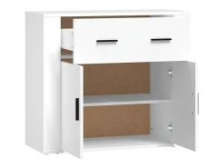 Aparador buffet cómoda mueble mueble de almacenamiento organizador cocina salón salón 80 x 33 x 70 cm madera contrachapada blanco 02_0030511