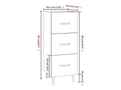 Aparador buffet cómoda mueble almacenaje organizador cocina salón salón 34,5 x 34 x 90 cm madera contrachapada marrón 02_0031204