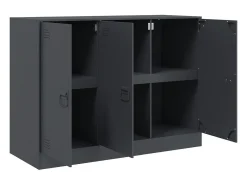Aparador buffet cómoda mueble mueble de almacenaje organizador cocina salón salón 99 x 39 x 73 cm acero antracita 02_0029714