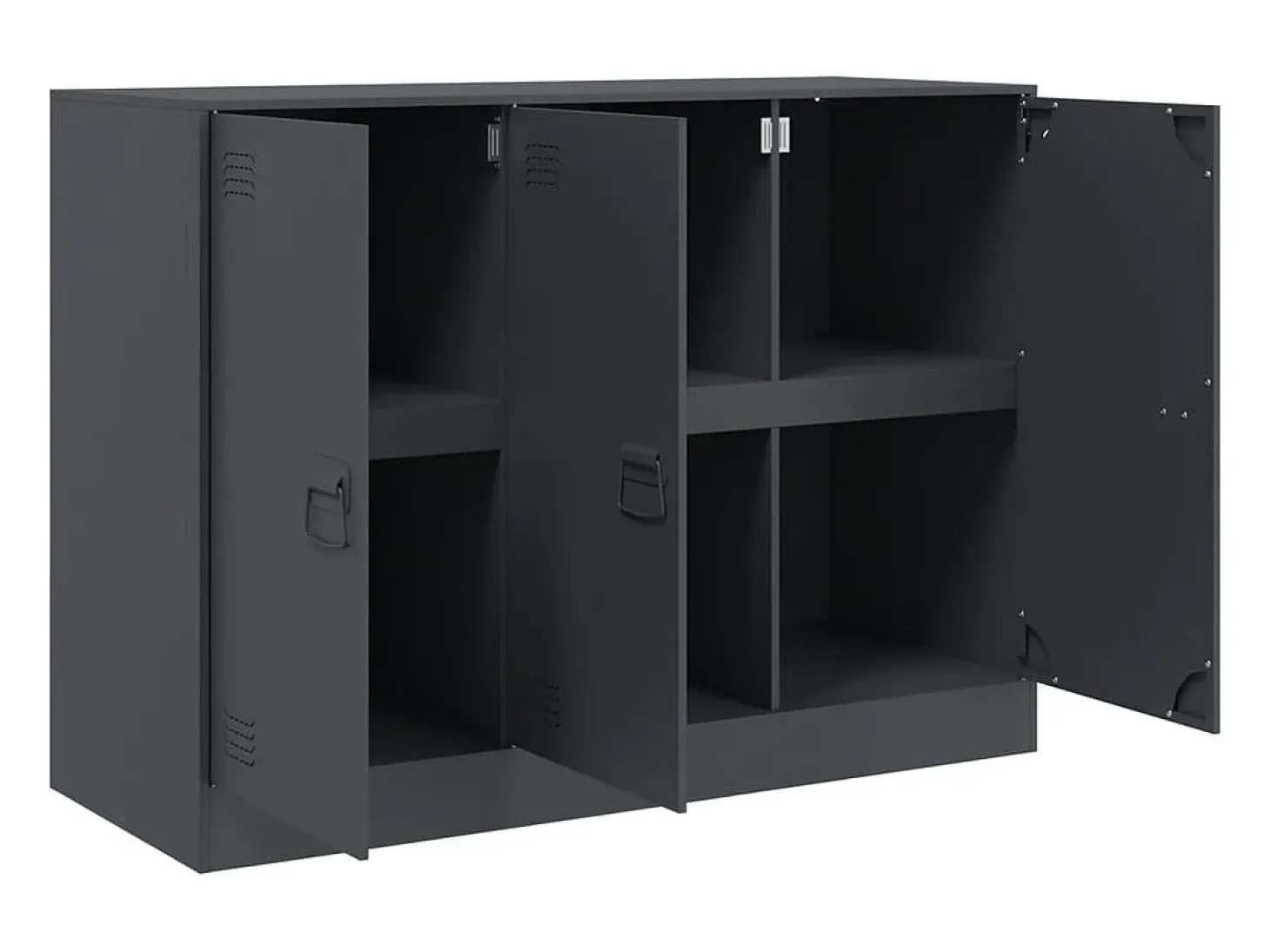 Aparador buffet cómoda mueble mueble de almacenaje organizador cocina salón salón 99 x 39 x 73 cm acero antracita 02_0029714