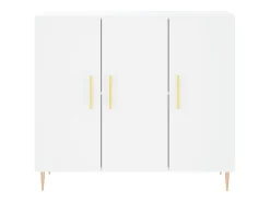 Aparador buffet cómoda mueble mueble de almacenaje organizador cocina salón salón 90 x 34 x 80 cm madera contrachapada blanco 02_0030532