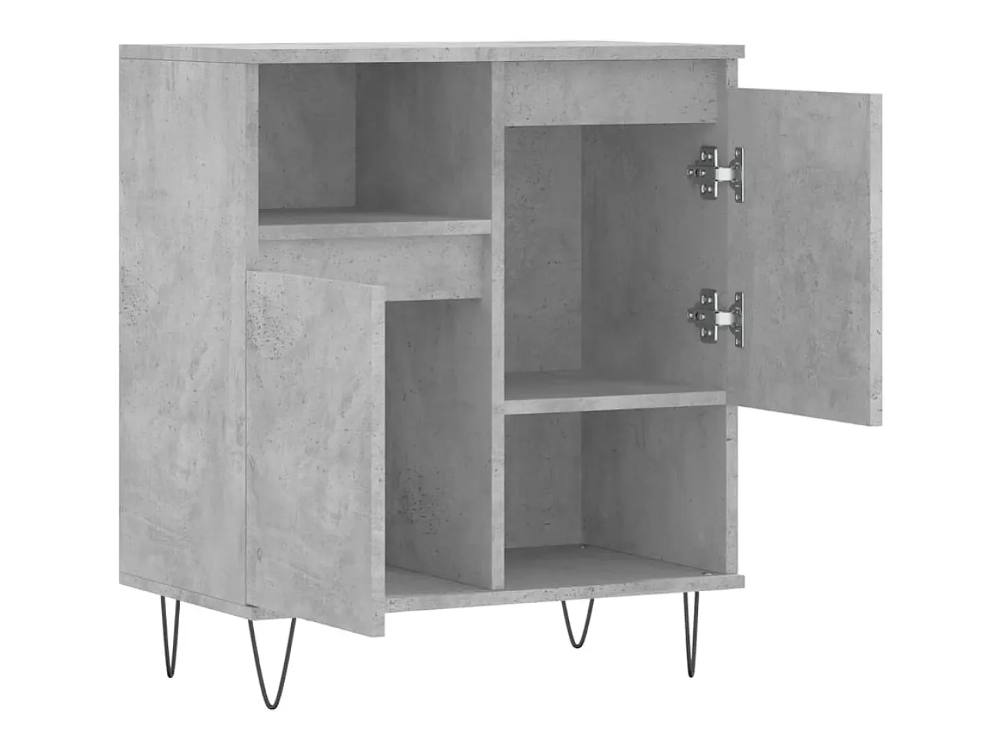 Aparador buffet cómoda mueble mueble de almacenaje organizador cocina salón salón 60 x 35 x 70 cm madera contrachapada gris 02_0031987