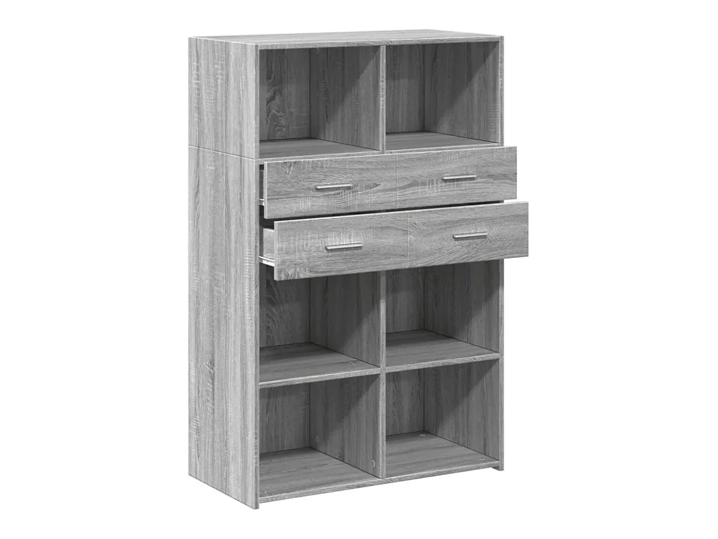 Aparador buffet cómoda mueble almacenaje organizador cocina salón salón alto Sonoma 80 x 42,5 x 124 cm madera contrachapada gris 02_0035633
