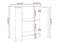 Aparador buffet cómoda mueble mueble de almacenaje organizador cocina salón salón 60 x 30 x 70 cm madera contrachapada gris 02_0031952