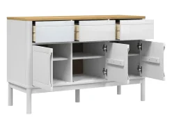 Aparador buffet cómoda mueble almacenaje organizador cocina salón salón FLORO 114 x 43 x 74 cm madera maciza de pino blanco 02_0031756