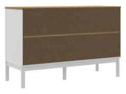 Aparador buffet cómoda mueble almacenaje organizador cocina salón salón FLORO 114 x 43 x 74 cm madera maciza de pino blanco 02_0031756