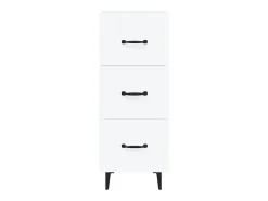 Aparador buffet cómoda mueble mueble de almacenaje organizador cocina salón salón 34,5 x 34 x 90 cm madera contrachapada blanco 02_0030248