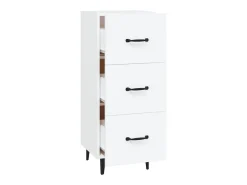 Aparador buffet cómoda mueble mueble de almacenaje organizador cocina salón salón 34,5 x 34 x 90 cm madera contrachapada blanco 02_0030248