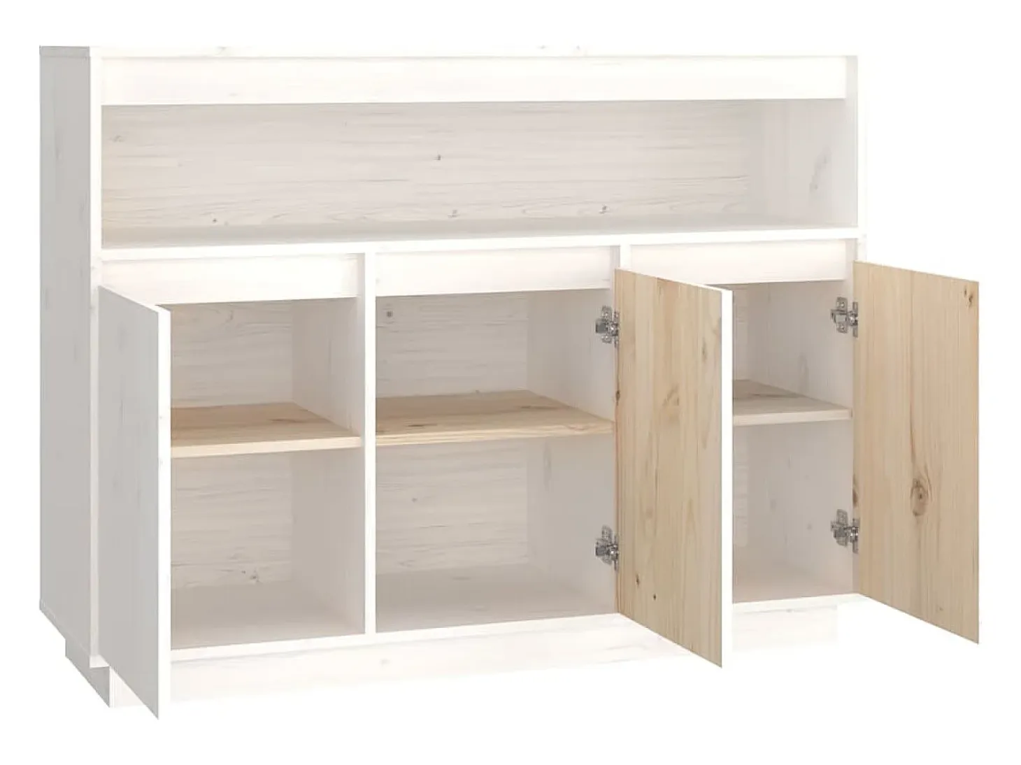 Aparador buffet cómoda mueble mueble de almacenaje organizador cocina salón salón 104,5 x 34 x 80 cm madera maciza de pino blanco 02_0030182
