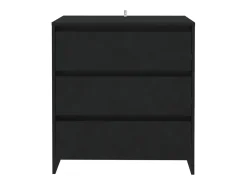 Aparador buffet cómoda mueble almacenaje organizador cocina salón salón 70 x 41 x 75 cm madera contrachapada negra 02_0036114