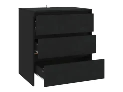 Aparador buffet cómoda mueble almacenaje organizador cocina salón salón 70 x 41 x 75 cm madera contrachapada negra 02_0036114