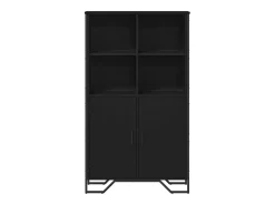 Aparador buffet cómoda mueble mueble de almacenaje organizador cocina salón salón alto 79,5 x 35,5 x 137,5 cm madera contrachapada negra 02_0035129