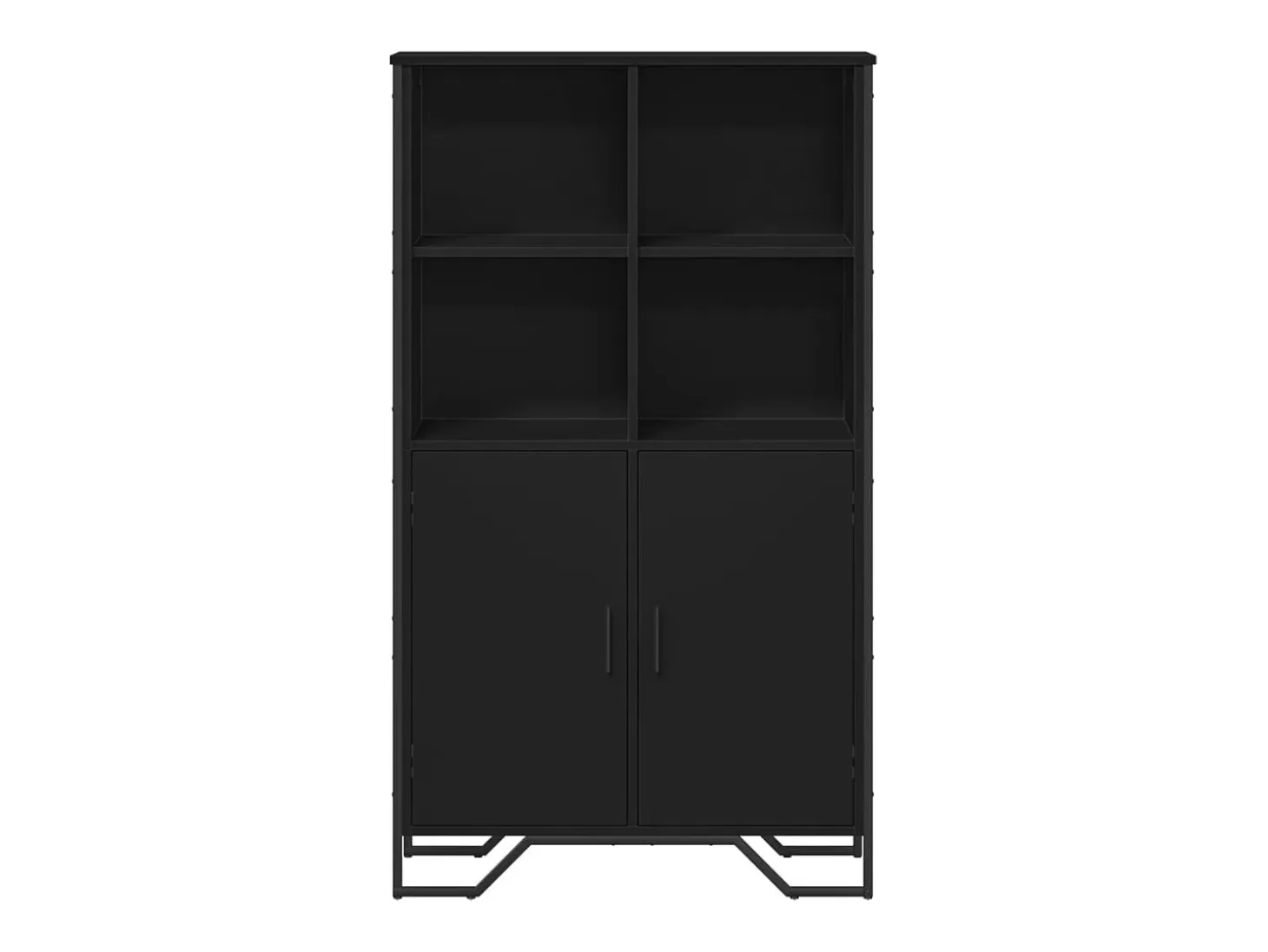 Aparador buffet cómoda mueble mueble de almacenaje organizador cocina salón salón alto 79,5 x 35,5 x 137,5 cm madera contrachapada negra 02_0035129