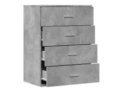Aparador buffet cómoda mueble mueble de almacenaje organizador cocina salón salón 60 x 39 x 80 cm madera contrachapada gris 02_0031993