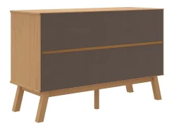 Aparador buffet cómoda mueble almacenaje organizador cocina salón salón 114 x 43 x 73,5 cm madera maciza de pino marrón 02_0036181