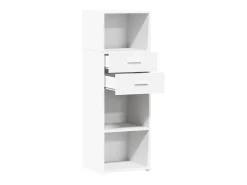 Aparador buffet cómoda mueble mueble de almacenaje organizador cocina salón salón alto 40 x 42,5 x 124 cm madera contrachapada blanco 02_0032449