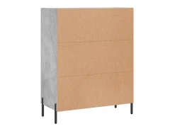 Aparador buffet cómoda mueble mueble de almacenaje organizador cocina salón salón 69,5 x 34 x 90 cm madera contrachapada gris 02_0032049