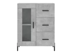 Aparador buffet cómoda mueble mueble de almacenaje organizador cocina salón salón 69,5 x 34 x 90 cm madera contrachapada gris 02_0032049