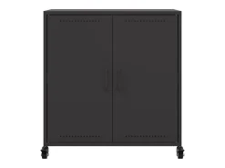 Aparador buffet cómoda mueble mueble de almacenaje organizador cocina salón salón 68,5 x 39 x 72 cm acero negro 02_0036018