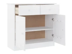 Aparador buffet cómoda mueble almacenaje organizador cocina salón salón ALTA 77 x 35 x 73 cm madera maciza de pino blanco 02_0029680