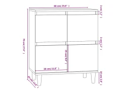 Aparador buffet cómoda mueble mueble de almacenaje organizador cocina salón salón 60 x 35 x 70 cm madera contrachapada marrón 02_0030976