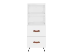 Aparador buffet cómoda mueble mueble de almacenaje organizador cocina salón salón alto brillo 34,5 x 34 x 180 cm madera contrachapada blanco 02_0032796