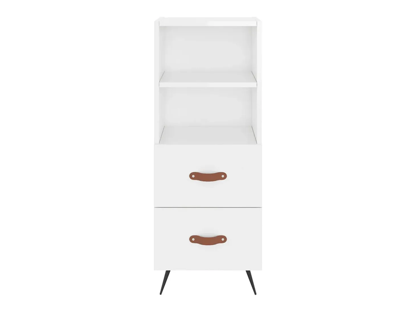 Aparador buffet cómoda mueble mueble de almacenaje organizador cocina salón salón alto brillo 34,5 x 34 x 180 cm madera contrachapada blanco 02_0032796