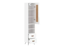 Aparador buffet cómoda mueble mueble de almacenaje organizador cocina salón salón alto brillo 34,5 x 34 x 180 cm madera contrachapada blanco 02_0032796