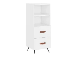 Aparador buffet cómoda mueble mueble de almacenaje organizador cocina salón salón alto brillo 34,5 x 34 x 180 cm madera contrachapada blanco 02_0032796