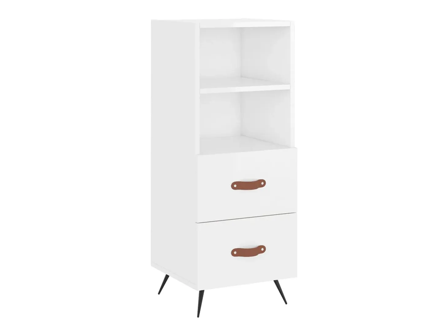 Aparador buffet cómoda mueble mueble de almacenaje organizador cocina salón salón alto brillo 34,5 x 34 x 180 cm madera contrachapada blanco 02_0032796
