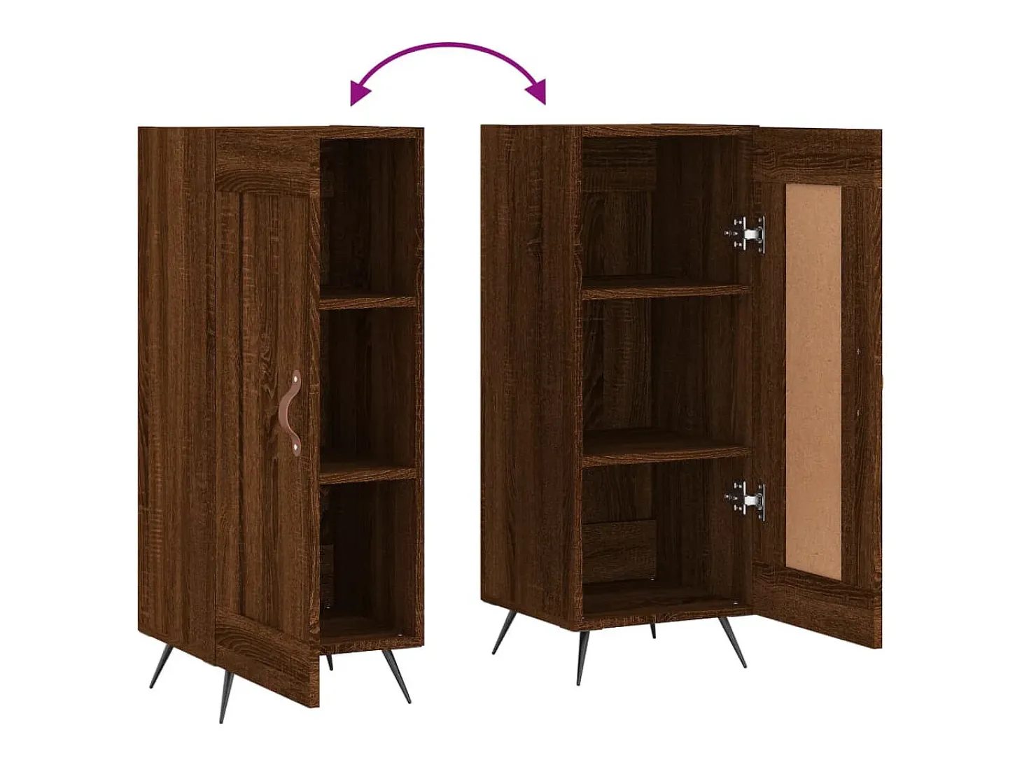 Aparador buffet cómoda mueble mueble de almacenamiento organizador cocina salón salón 34,5 x 34 x 90 cm madera contrachapada marrón 02_0031236