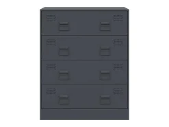 Aparador buffet cómoda mueble mueble de almacenaje organizador cocina salón salón 67 x 39 x 83 cm acero antracita 02_0029701
