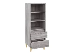 Aparador buffet cómoda mueble almacenaje organizador cocina salón salón alto Sonoma 40 x 36 x 110 cm madera contrachapada gris 02_0035358