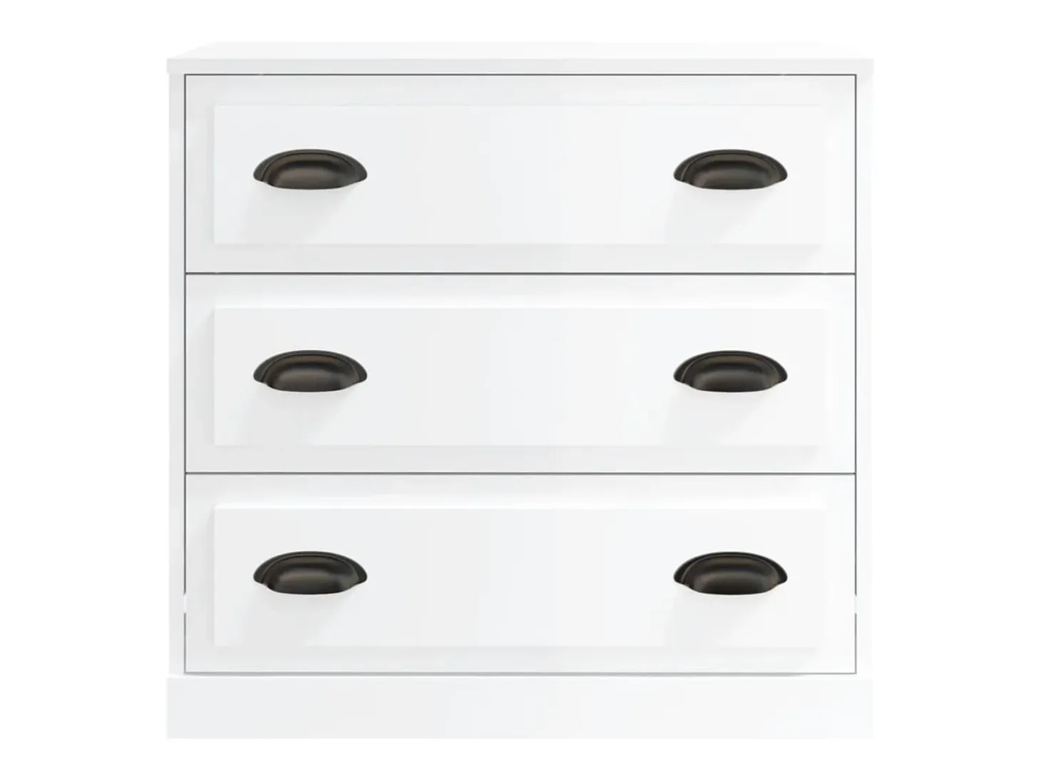 Aparador buffet cómoda mueble almacenaje organizador cocina salón salón juego de 2 madera contrachapada blanco brillante 02_0036719