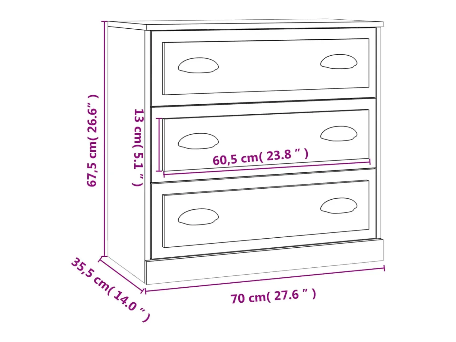 Aparador buffet cómoda mueble almacenaje organizador cocina salón salón juego de 2 madera contrachapada blanco brillante 02_0036719