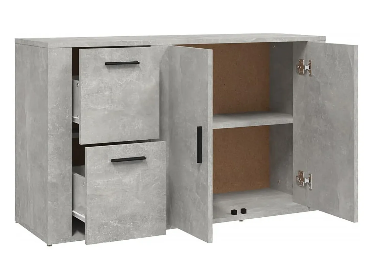 Aparador buffet cómoda mueble mueble de almacenaje organizador cocina salón salón 100 x 33 x 59,5 cm madera contrachapada gris 02_0031821