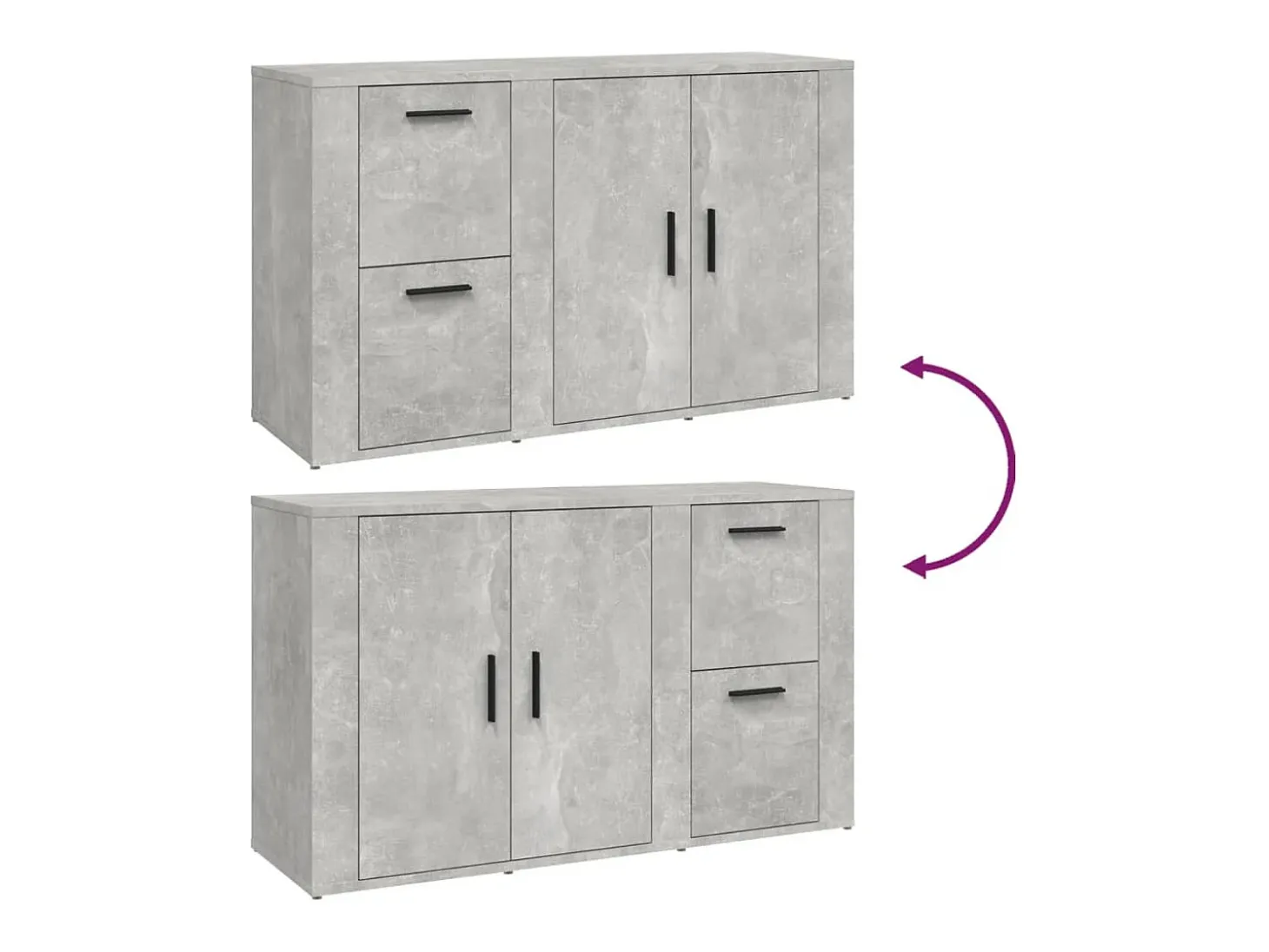 Aparador buffet cómoda mueble mueble de almacenaje organizador cocina salón salón 100 x 33 x 59,5 cm madera contrachapada gris 02_0031821