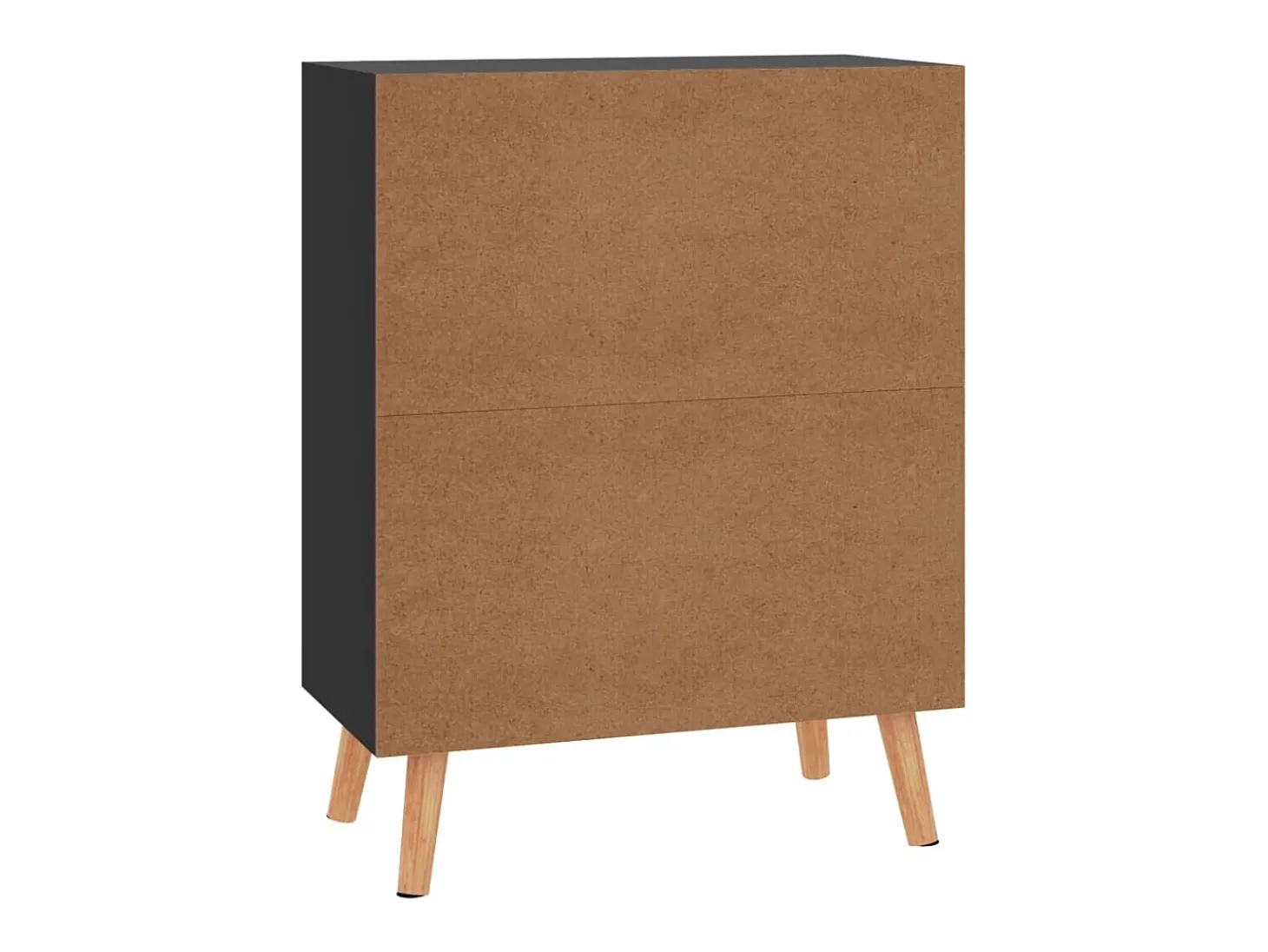 Aparador buffet cómoda mueble almacenaje organizador cocina salón brillante 60 x 30 x 72 cm madera contrachapada negro 02_0036166