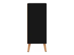 Aparador buffet cómoda mueble almacenaje organizador cocina salón brillante 60 x 30 x 72 cm madera contrachapada negro 02_0036166