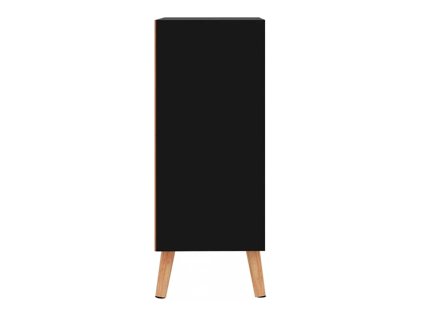 Aparador buffet cómoda mueble almacenaje organizador cocina salón brillante 60 x 30 x 72 cm madera contrachapada negro 02_0036166
