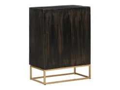 Aparador buffet cómoda mueble almacenaje organizador cocina salón salón 55 x 34 x 75 cm madera maciza de mango y hierro negro 02_0035953
