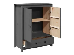 Aparador buffet cómoda mueble almacenaje organizador cocina salón salón 83 x 41,5 x 100 cm madera maciza de pino gris 02_0031808