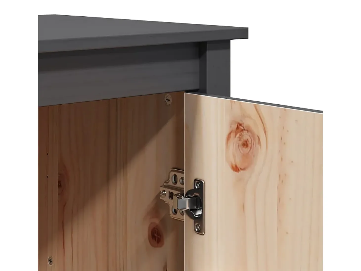 Aparador buffet cómoda mueble almacenaje organizador cocina salón salón 83 x 41,5 x 100 cm madera maciza de pino gris 02_0031808