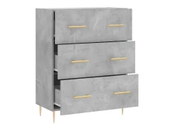 Aparador buffet cómoda mueble mueble de almacenaje organizador cocina salón salón 69,5 x 34 x 90 cm madera contrachapada gris 02_0032072