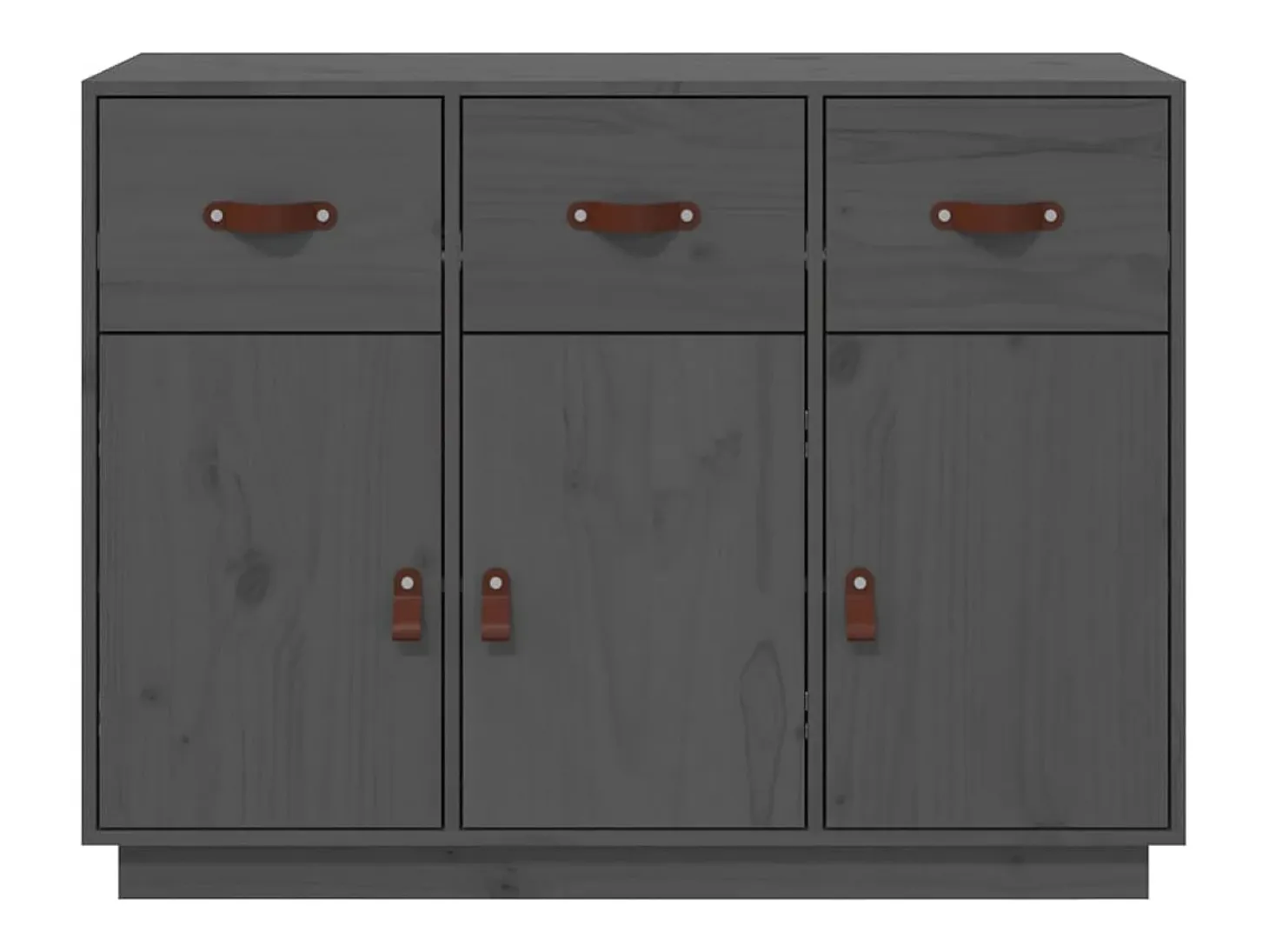 Aparador buffet cómoda mueble almacenaje organizador cocina salón salón 100 x 40 x 75 cm madera maciza de pino gris 02_0031766