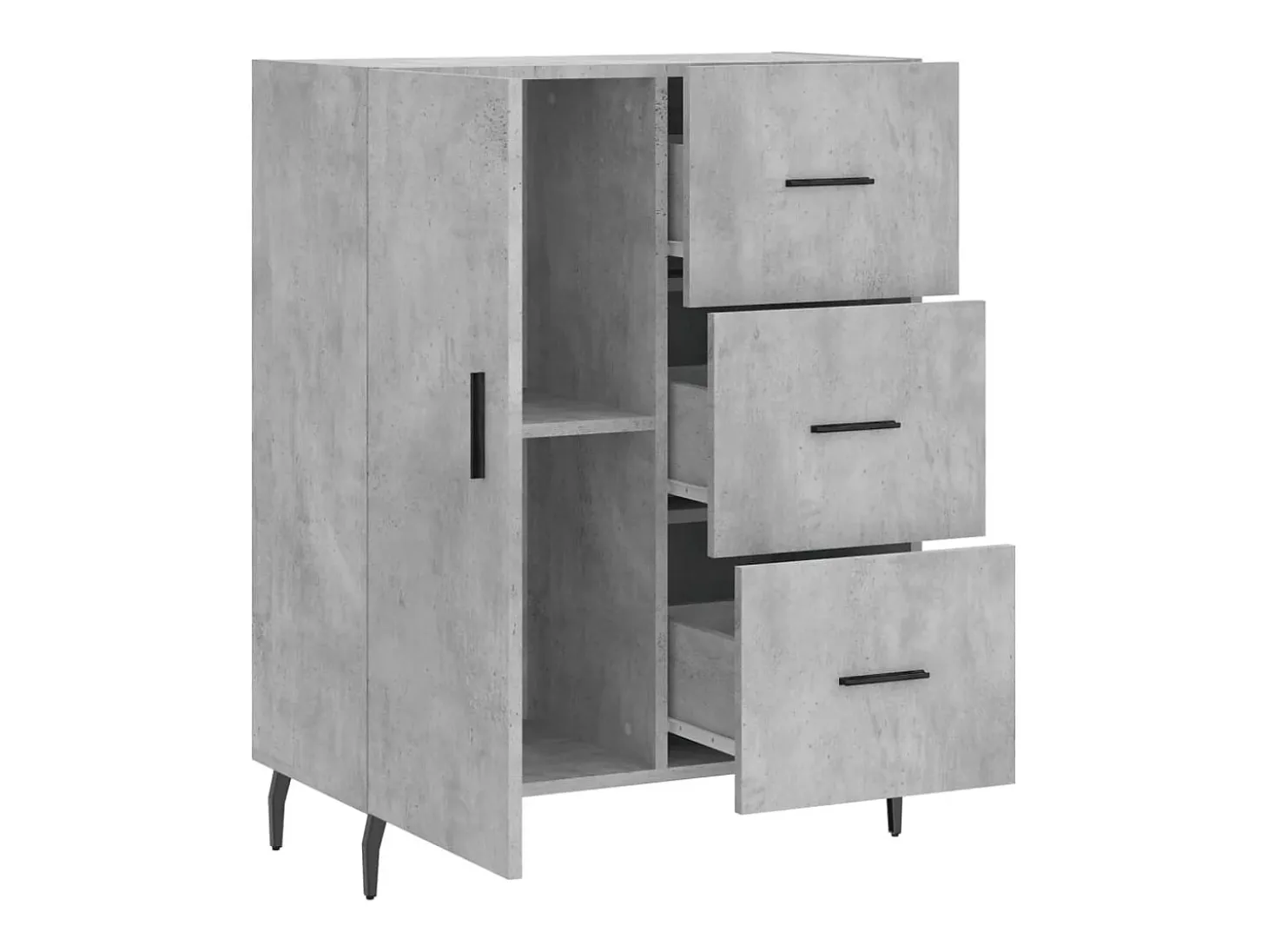 Aparador buffet cómoda mueble almacenaje organizador cocina salón salón 69,5 x 34 x 90 cm madera contrachapada gris 02_0032036